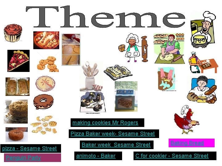 making cookies Mr Rogers Pizza Baker week- Sesame Street pizza - Sesame Street Penguin