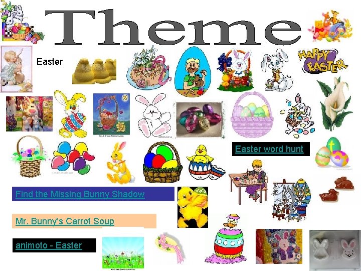 Easter word hunt Find the Missing Bunny Shadow Mr. Bunny's Carrot Soup animoto -