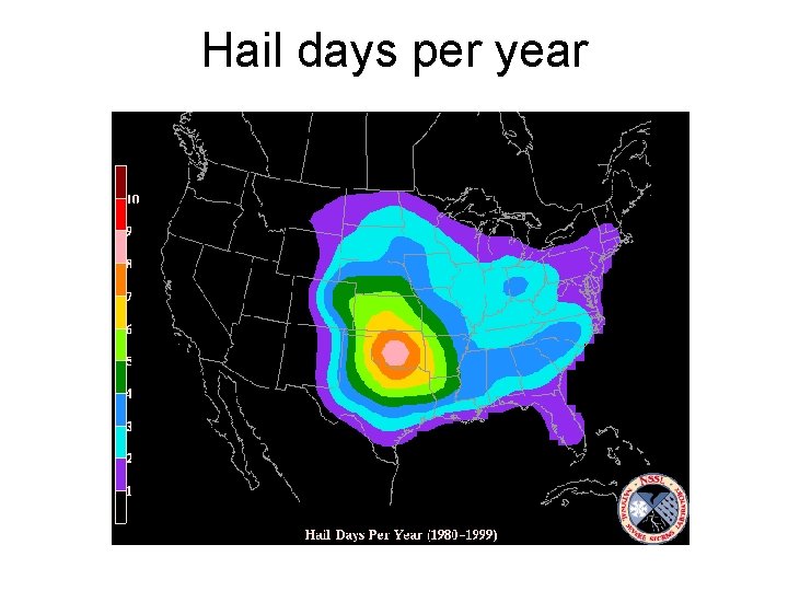 Hail days per year 