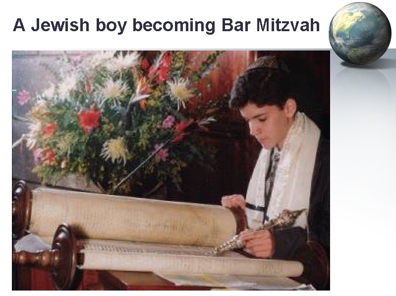 A Jewish boy becoming Bar Mitzvah 
