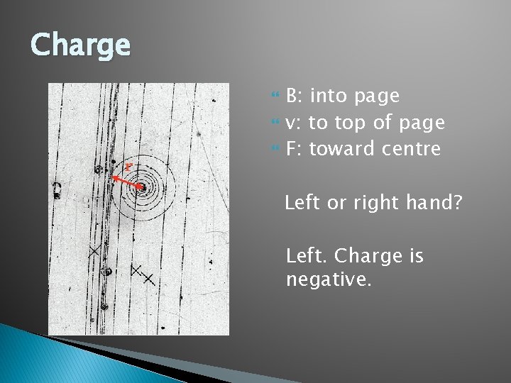 Charge B: into page v: to top of page F: toward centre Left or