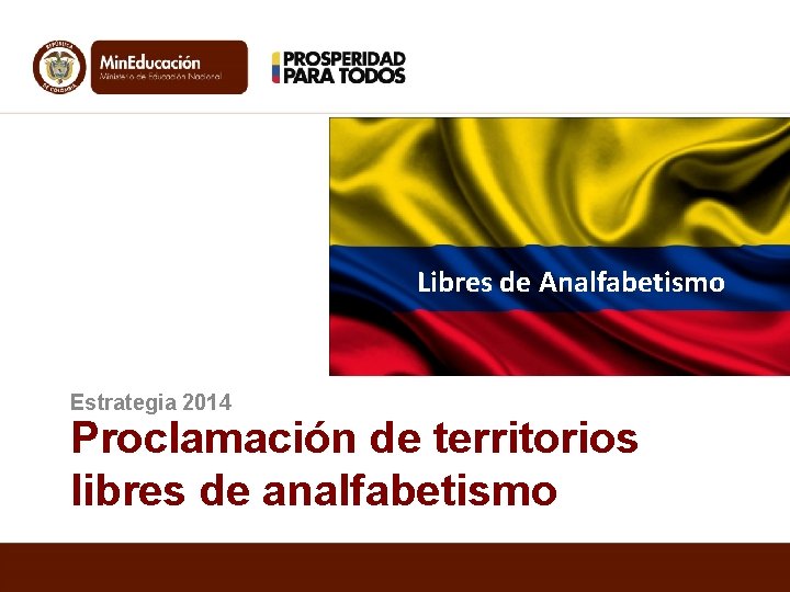 Libres de Analfabetismo Estrategia 2014 Proclamación de territorios libres de analfabetismo 
