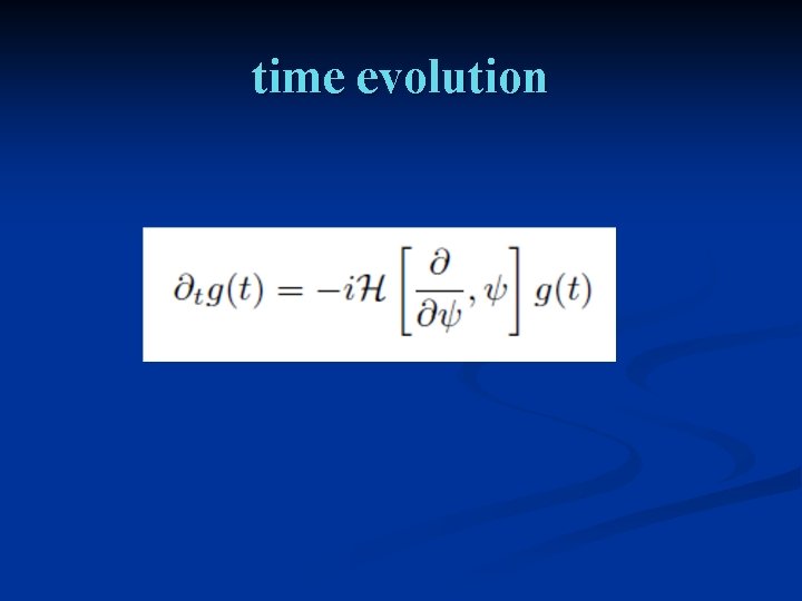 time evolution 