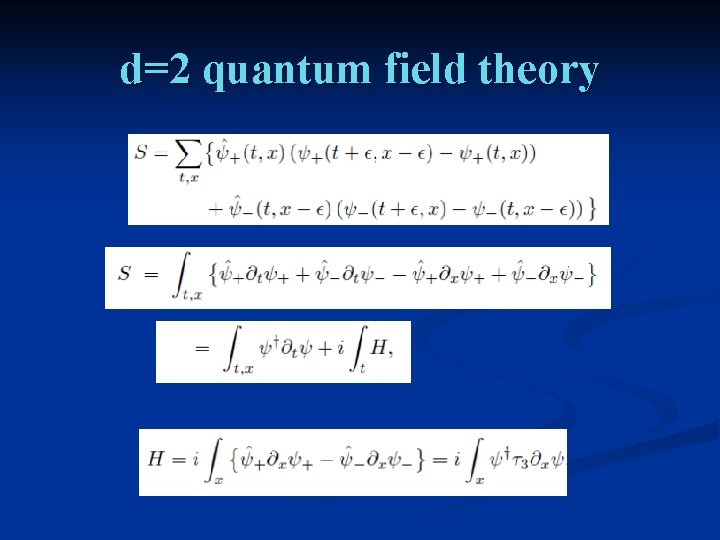 d=2 quantum field theory 