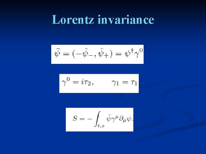 Lorentz invariance 