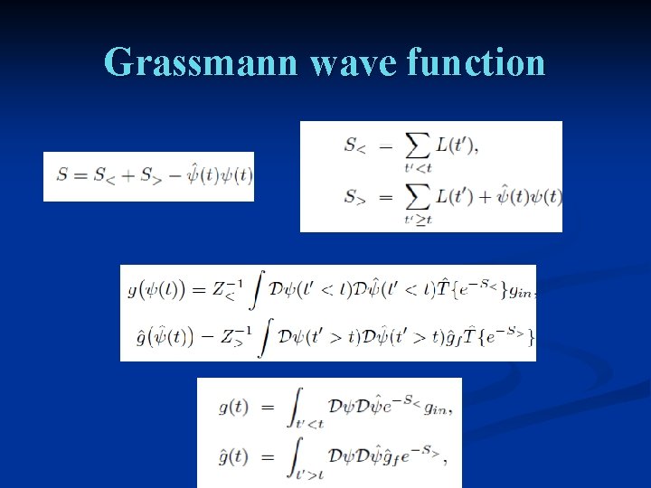 Grassmann wave function 