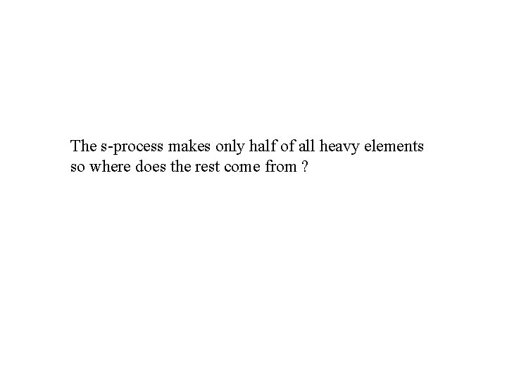The s-process makes only half of all heavy elements so where does the rest