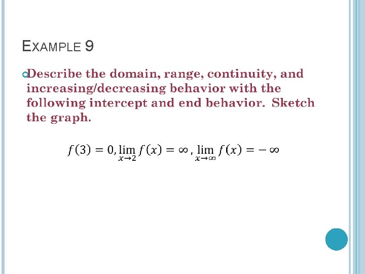 EXAMPLE 9 EXAMPLE 9