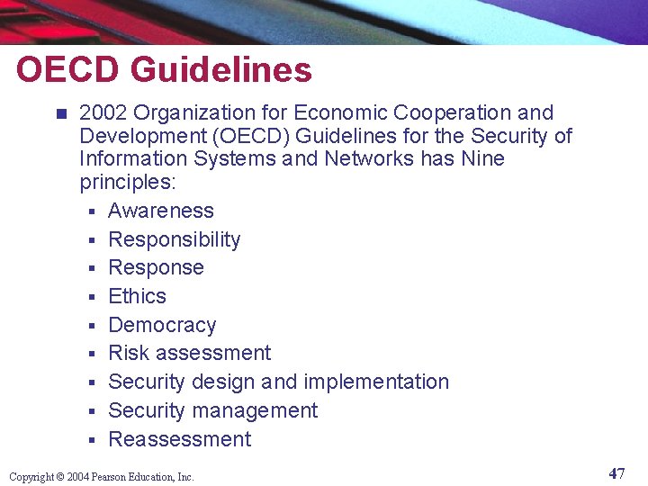 OECD Guidelines n 2002 Organization for Economic Cooperation and Development (OECD) Guidelines for the