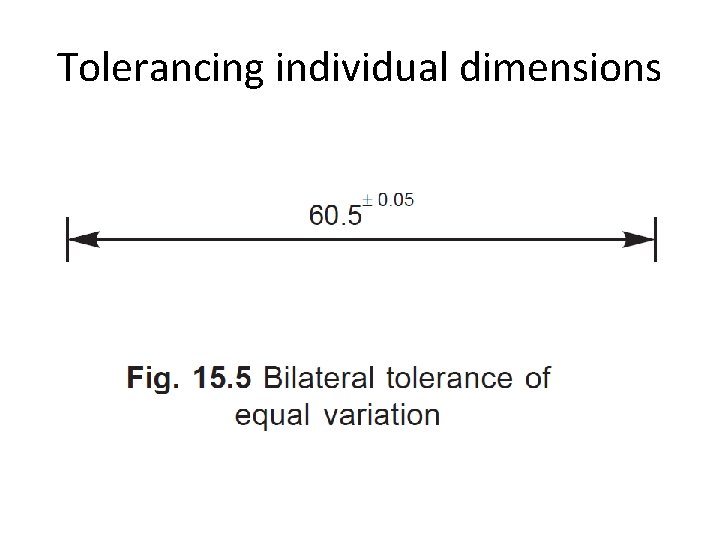Tolerancing individual dimensions 
