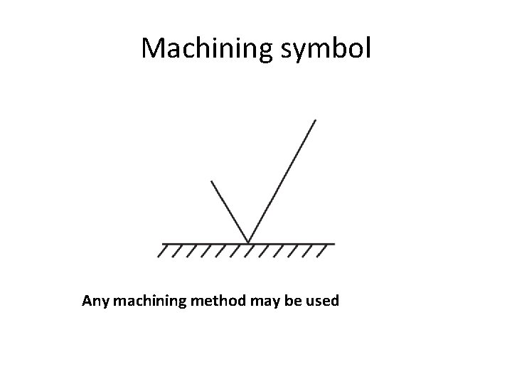 Machining symbol Any machining method may be used 