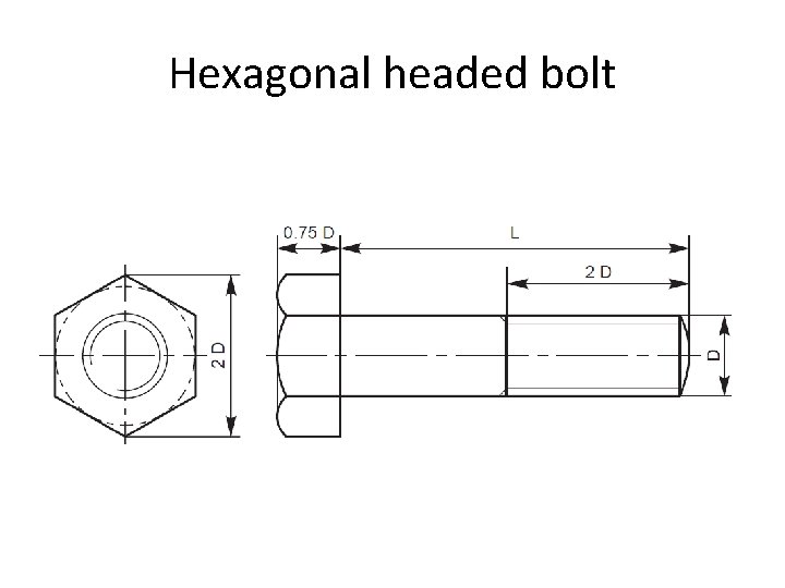 Hexagonal headed bolt 