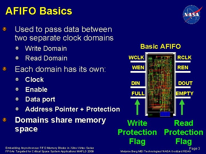 AFIFO Basics Used to pass data between two separate clock domains Basic AFIFO Write