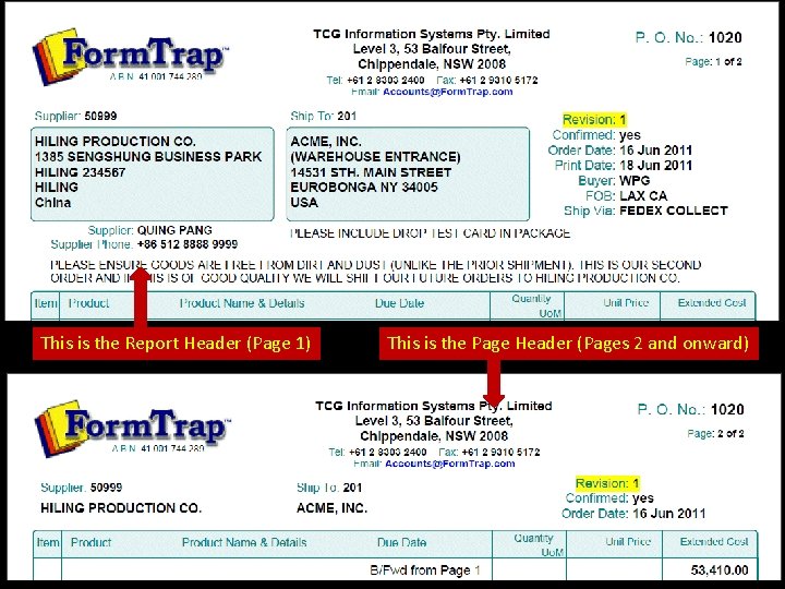 This is the Report Header (Page 1) This is the Page Header (Pages 2