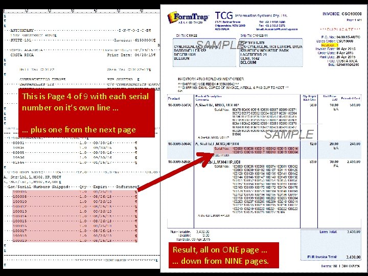 This is Page 4 of 9 with each serial number on it’s own line