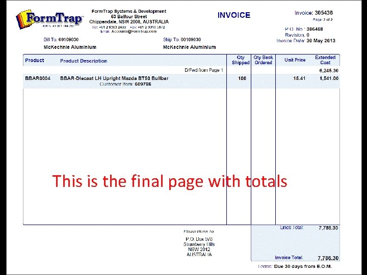 This is the final page with totals 