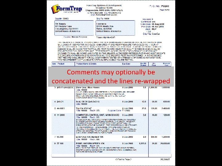 Comments may optionally be concatenated and the lines re-wrapped 