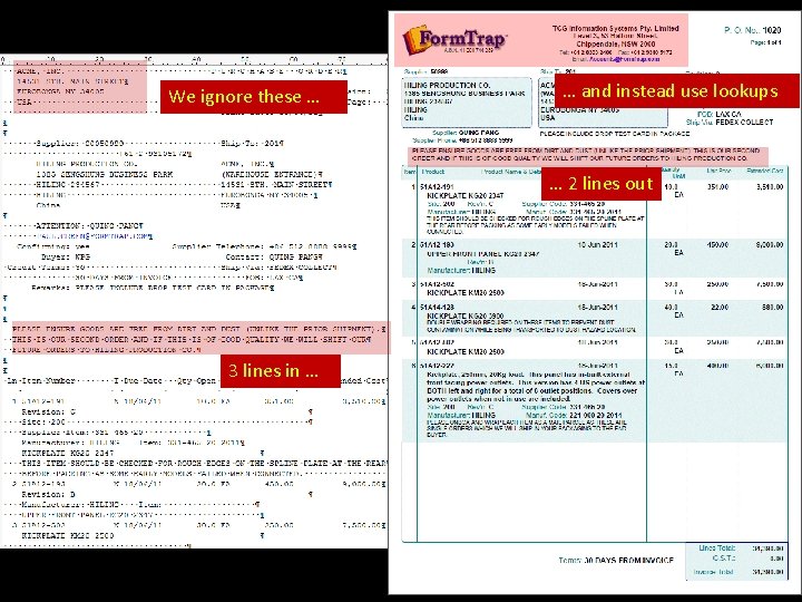 We ignore these … … and instead use lookups … 2 lines out 3