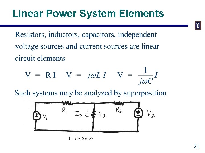Linear Power System Elements 21 