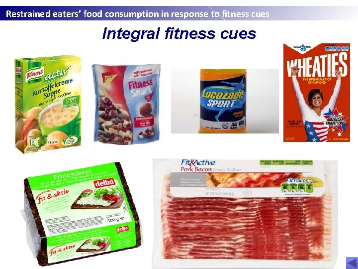 Restrained eaters’ food consumption in response to fitness cues Integral fitness cues 