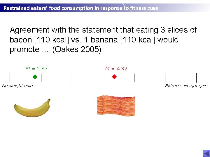 Restrained eaters’ food consumption in response to fitness cues Agreement with the statement that