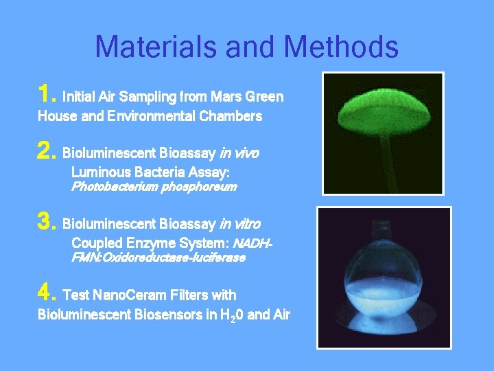 Materials and Methods 1. Initial Air Sampling from Mars Green House and Environmental Chambers