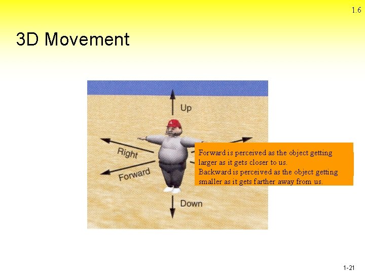 1. 6 3 D Movement Forward is perceived as the object getting larger as 1. 6 3 D Movement Forward is perceived as the object getting larger as