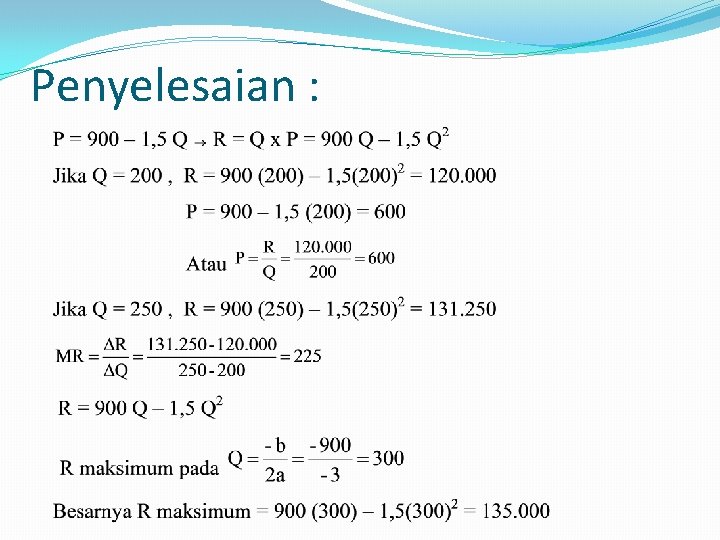 Penyelesaian : 