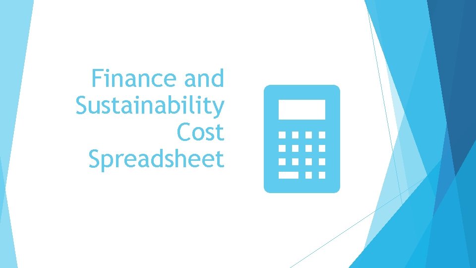 Finance and Sustainability Cost Spreadsheet 