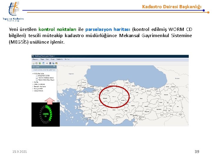 Kadastro Dairesi Başkanlığı Yeni üretilen kontrol noktaları ile parselasyon haritası (kontrol edilmiş WORM CD