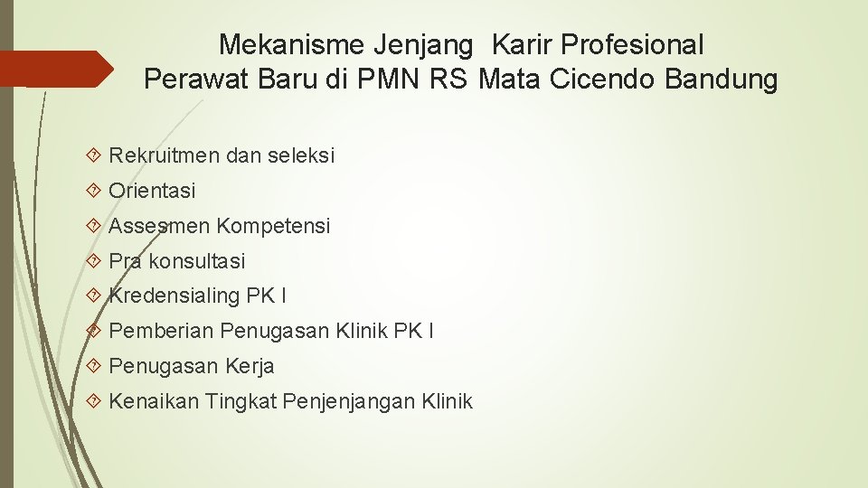 Mekanisme Jenjang Karir Profesional Perawat Baru di PMN RS Mata Cicendo Bandung Rekruitmen dan