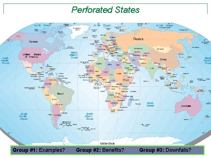 Perforated States Group #1: Examples? Group #2: Benefits? Group #3: Downfalls? 