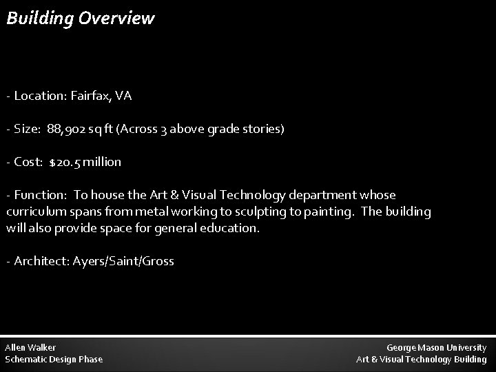 Building Overview - Location: Fairfax, VA - Size: 88, 902 sq ft (Across 3