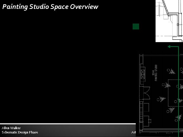 Painting Studio Space Overview Allen Walker Schematic Design Phase Main Courtyard Entry Lobby Exhibit