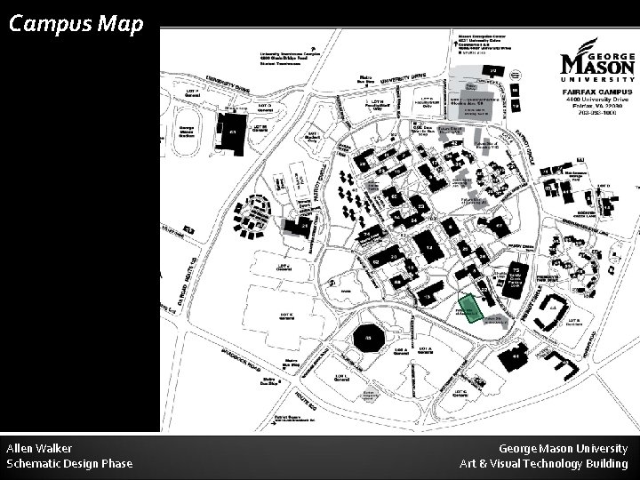 Campus Map Allen Walker Schematic Design Phase George Mason University Art & Visual Technology