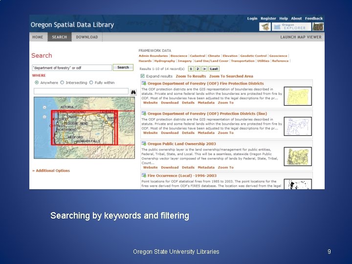 Searching by keywords and filtering Oregon State University Libraries 9 