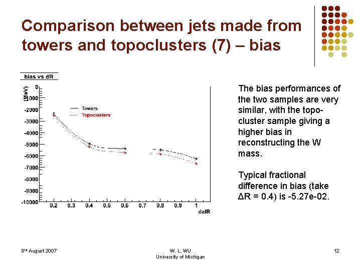 Comparison between jets made from towers and topoclusters (7) – bias The bias performances