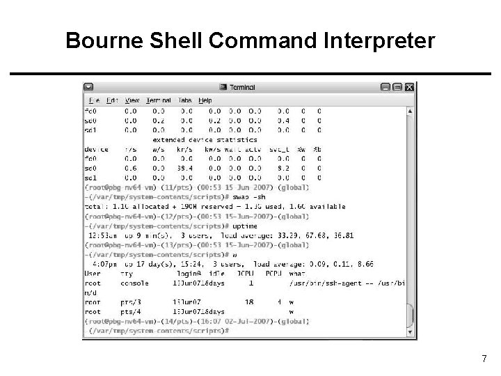 Bourne Shell Command Interpreter 7 