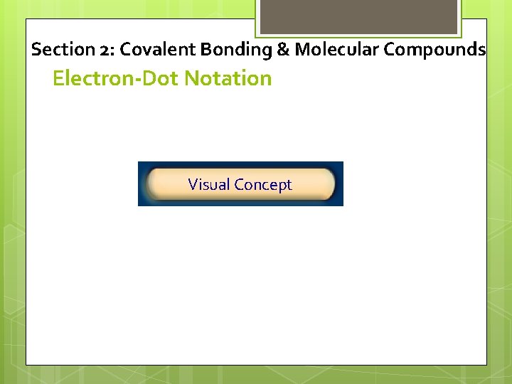 Section 2: Covalent Bonding & Molecular Compounds Electron-Dot Notation Click below to watch the