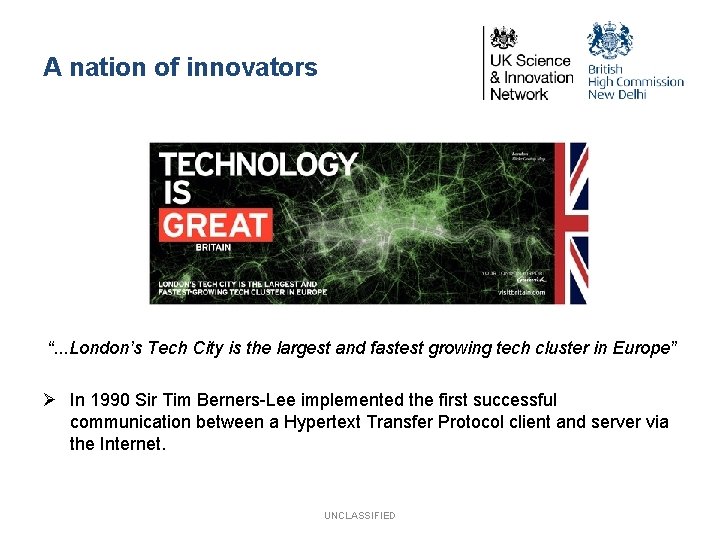 A nation of innovators “. . . London’s Tech City is the largest and