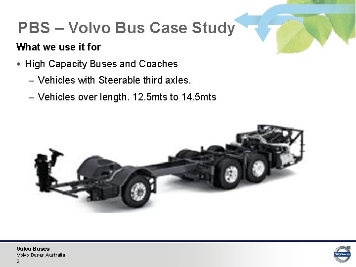 PBS – Volvo Bus Case Study What we use it for · High Capacity