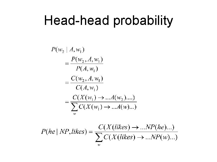 Head-head probability 