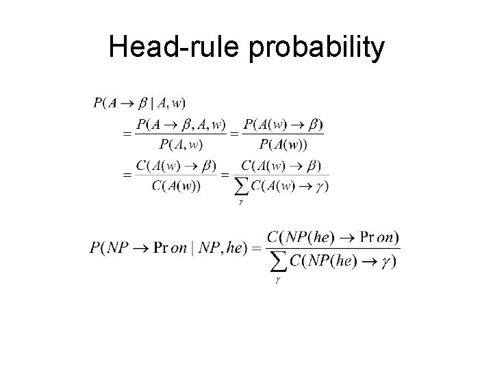 Head-rule probability 