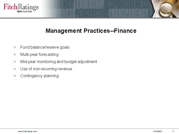 Management Practices--Finance > Fund balance/reserve goals > Multi-year forecasting > Mid-year monitoring and budget