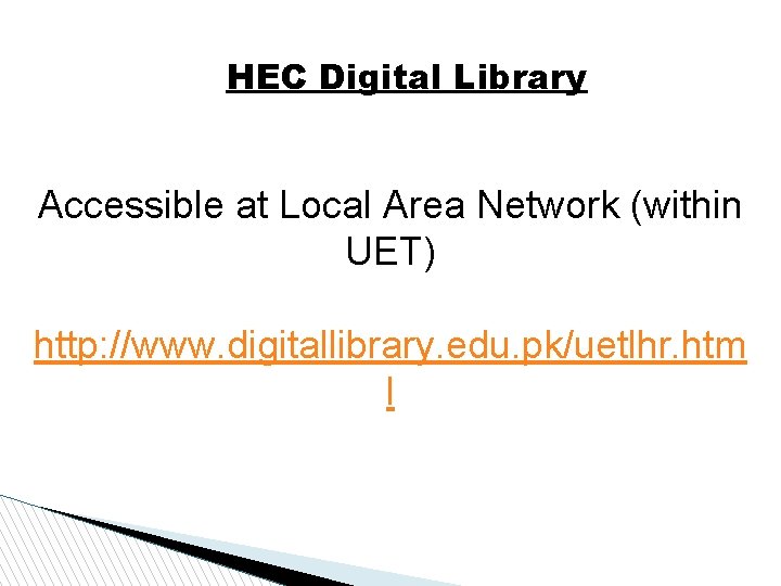 National Library of Engineering Sciences NLES Outline Introduction