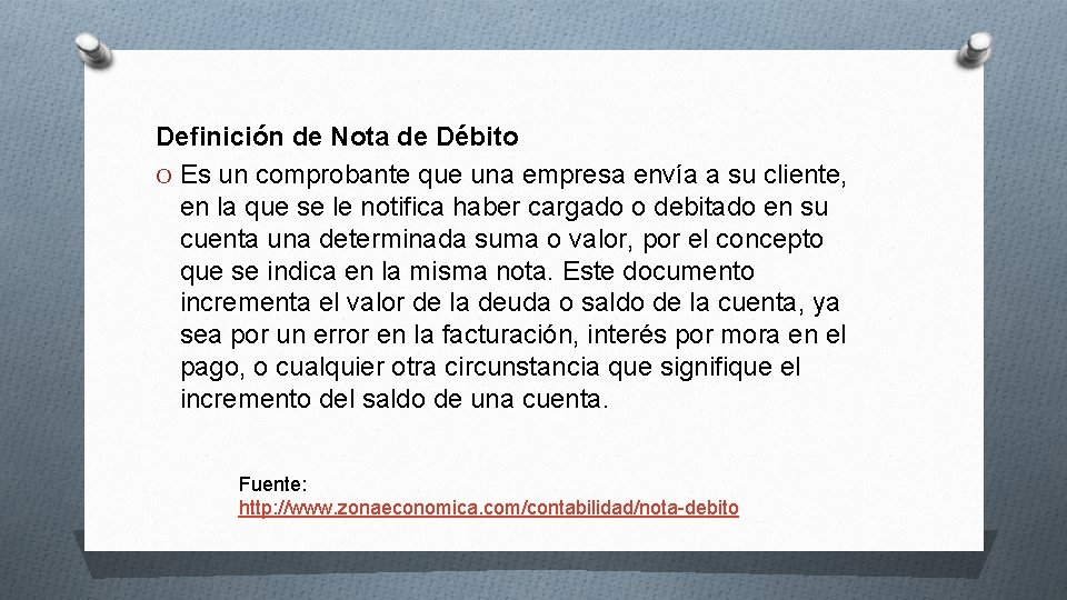Definición de Nota de Débito O Es un comprobante que una empresa envía a Definición de Nota de Débito O Es un comprobante que una empresa envía a