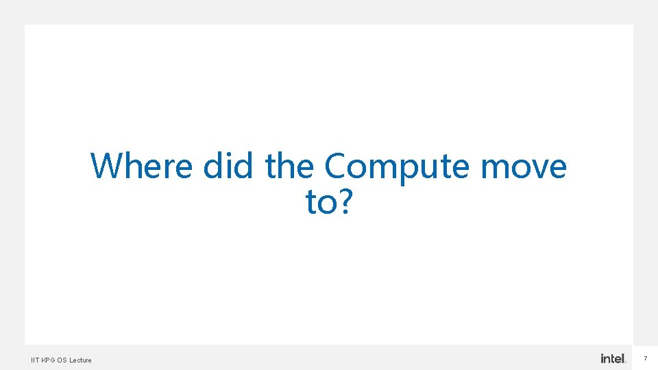 Where did the Compute move to? IIT KPG OS Lecture 7 