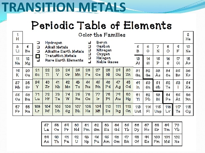 TRANSITION METALS 