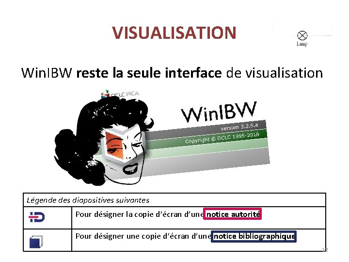 VISUALISATION Win. IBW reste la seule interface de visualisation Légende des diapositives suivantes Pour