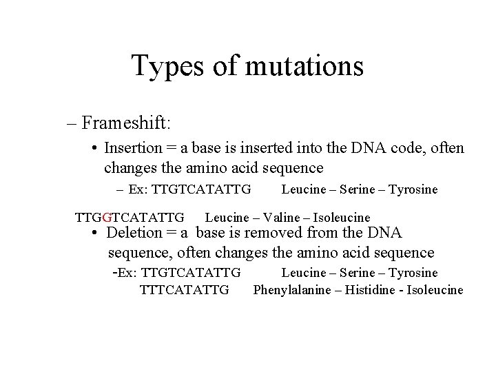 MUTATIONS Where when why and how Basic facts